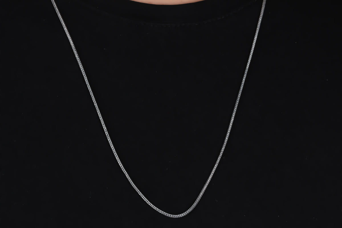 925k Sterling Silver 2mm Foxtail Chain Necklace
