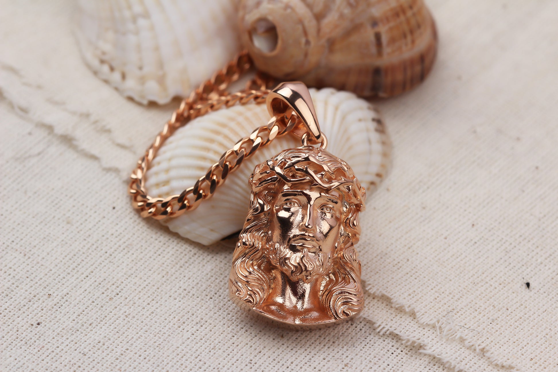 925k Sterling Silver Gourmet Chain Jesus Christ Necklace - alternate view 8