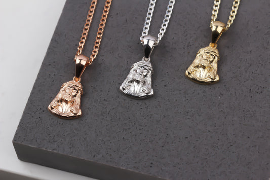 925k Sterling Silver Gourmet Chain Jesus Christ Necklace