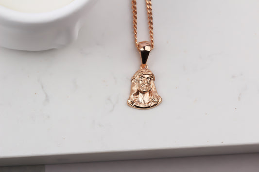 925k Sterling Silver Gourmet Chain Jesus Christ Necklace - alternate view 2