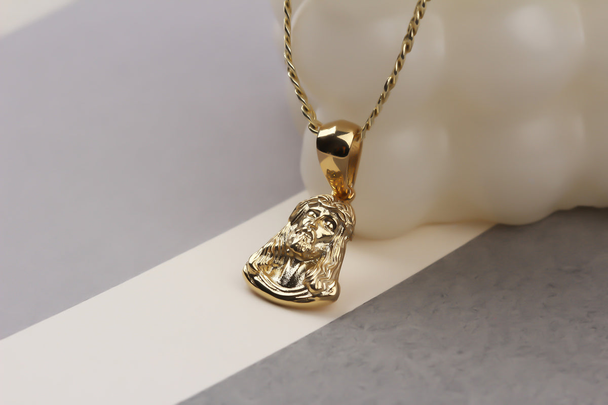 925k Sterling Silver Gourmet Chain Jesus Christ Necklace - alternate view 3