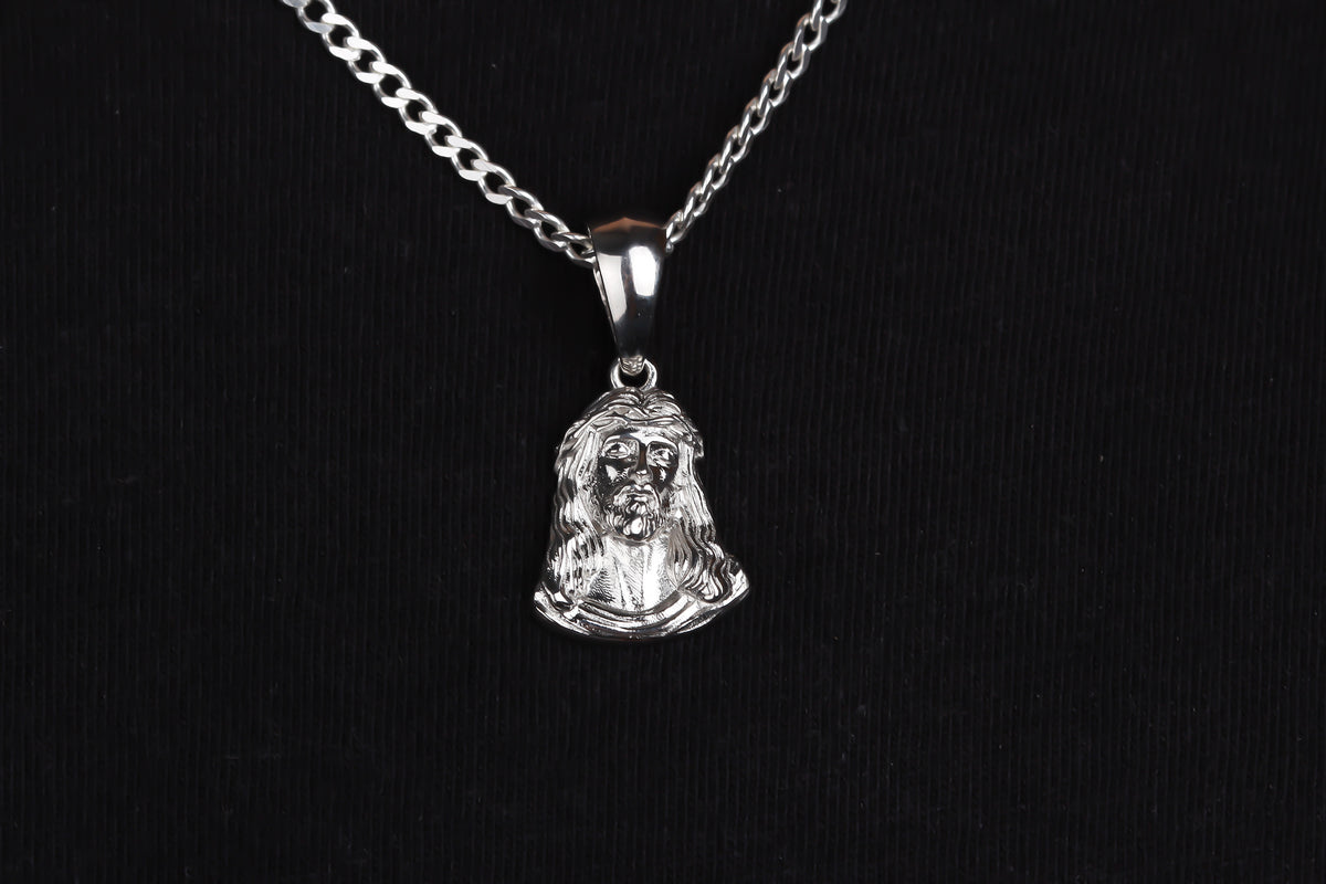925k Sterling Silver Gourmet Chain Jesus Christ Necklace - alternate view 6
