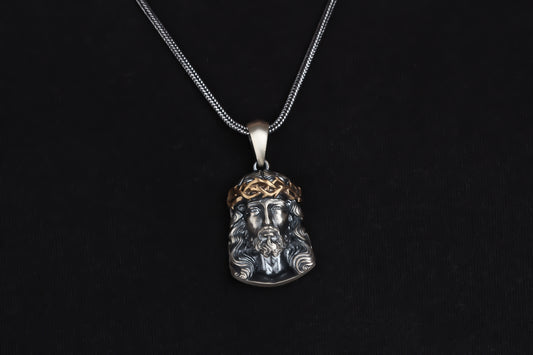 925k Sterling Silver Gourmet Chain Jesus Christ Necklace