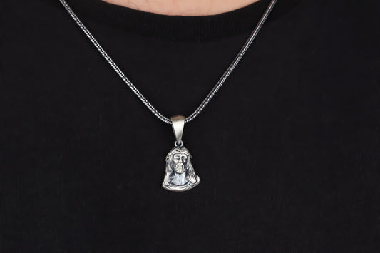 925k Sterling Silver Gourmet Chain Jesus Christ Necklace