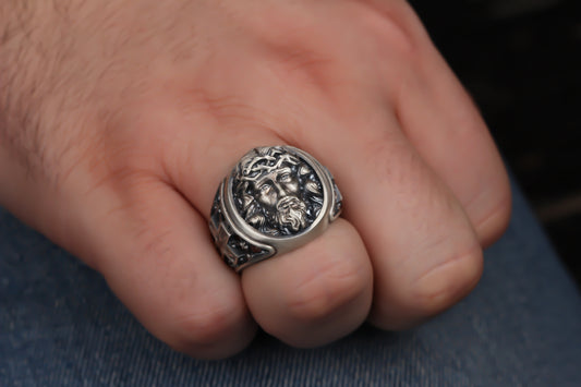 925k Sterling Silver Jesus Christ Ring