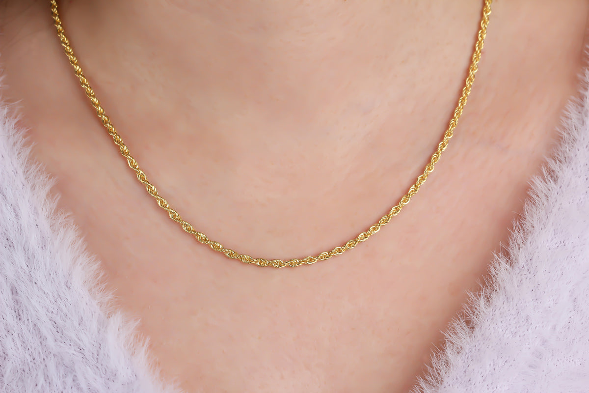 925k Sterling Silver 4 mm Rope Twist Chain Necklace - alternate view 3