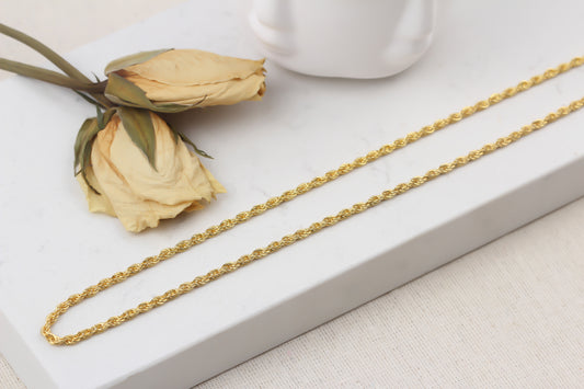 925k Sterling Silver 4 mm Rope Twist Chain Necklace