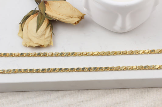 925k Sterling Silver Barley Scale Chain Necklace