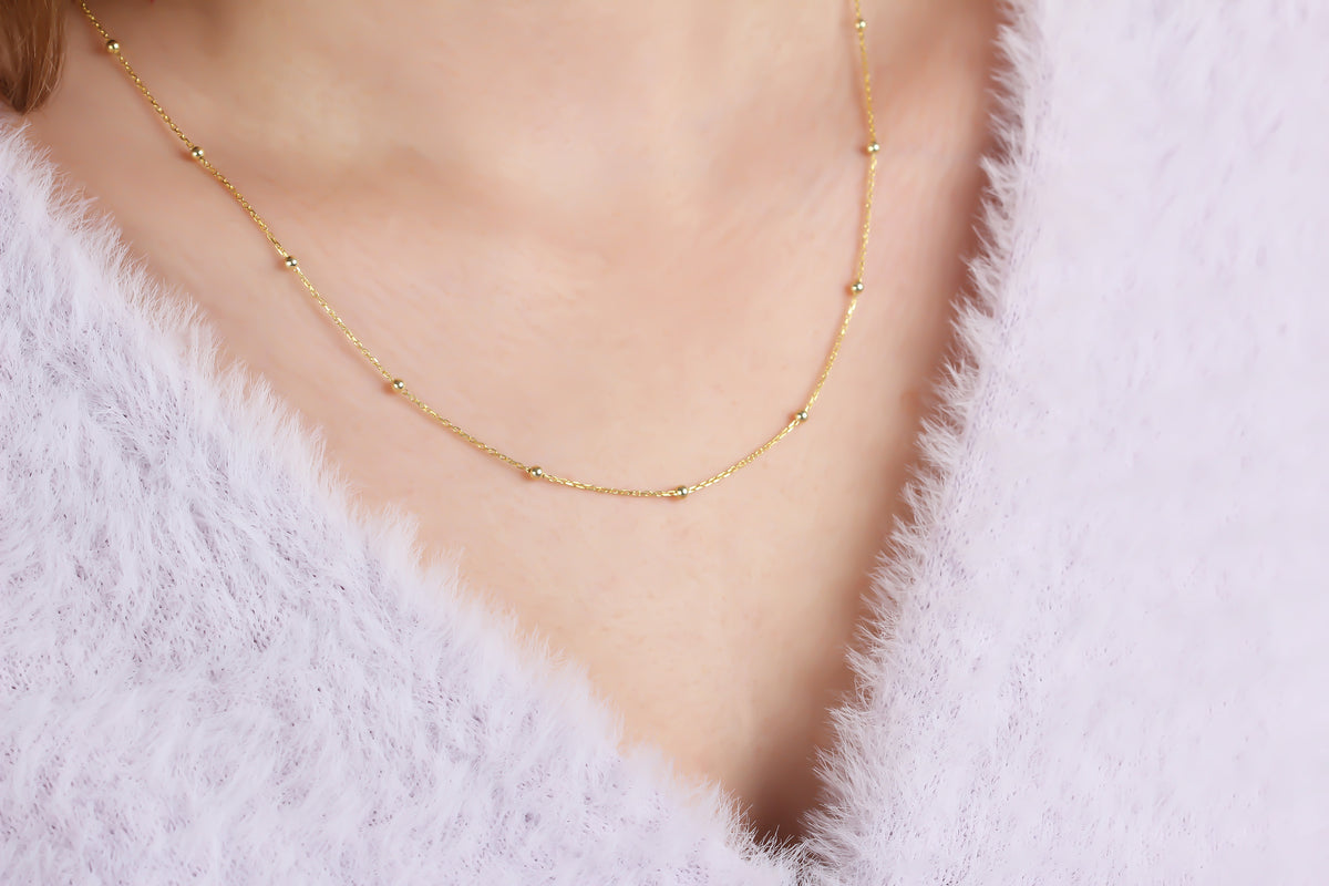 925k Sterling Silver Ball Chain Necklace - alternate view 3