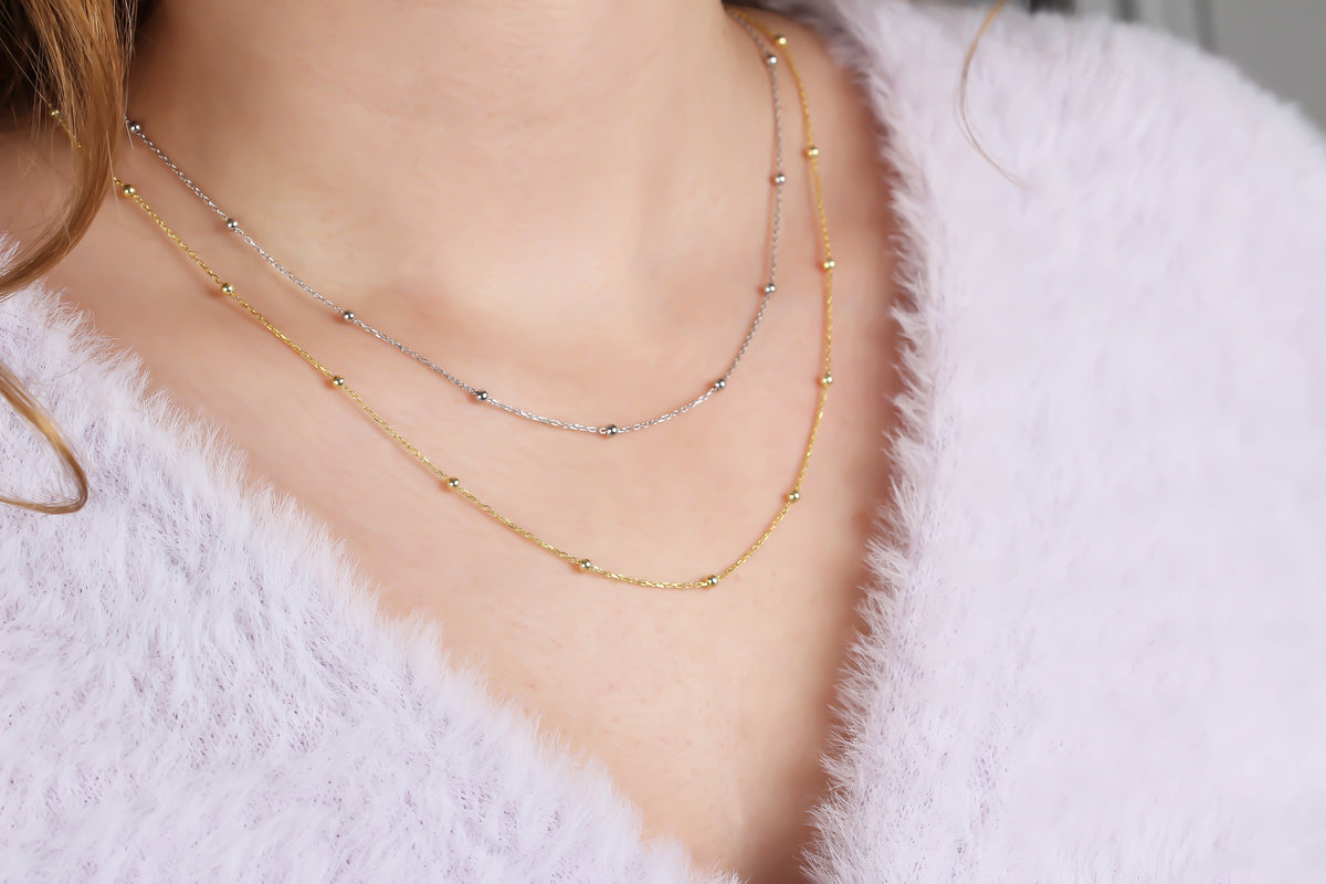 925k Sterling Silver Ball Chain Necklace - alternate view 5
