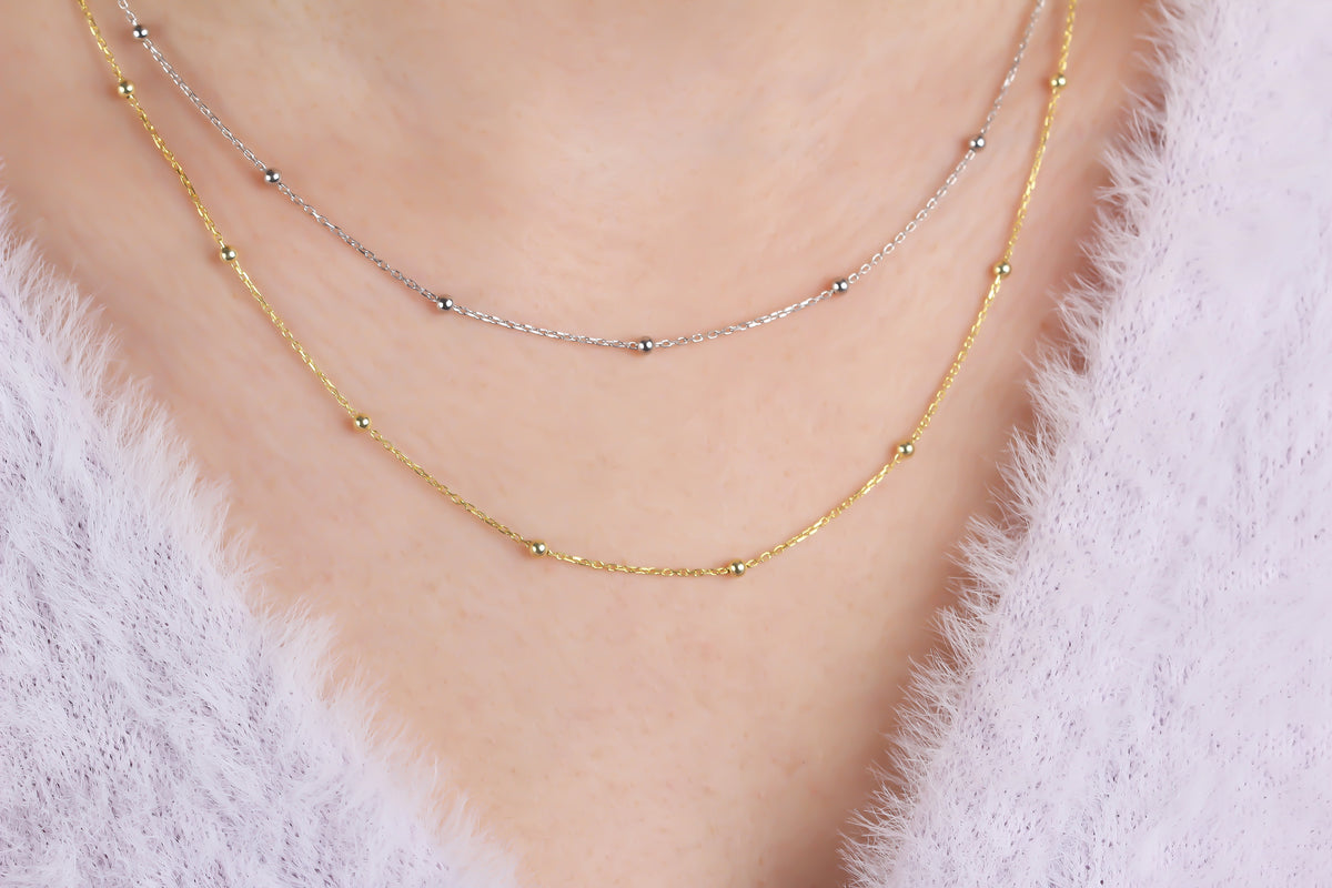 925k Sterling Silver Ball Chain Necklace - alternate view 6