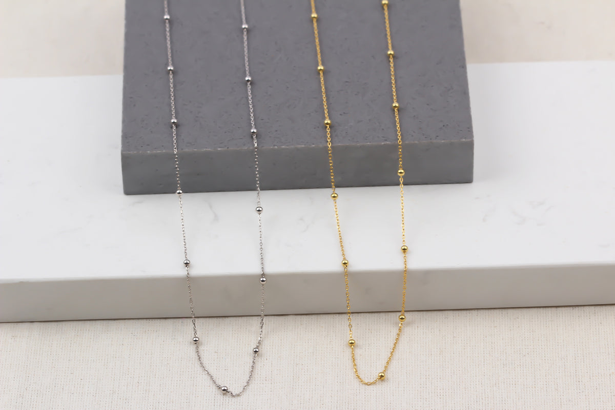 925k Sterling Silver Ball Chain Necklace - alternate view 7