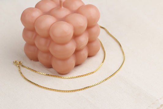 925k Sterling Silver Cube Chain Necklace - alternate view 2