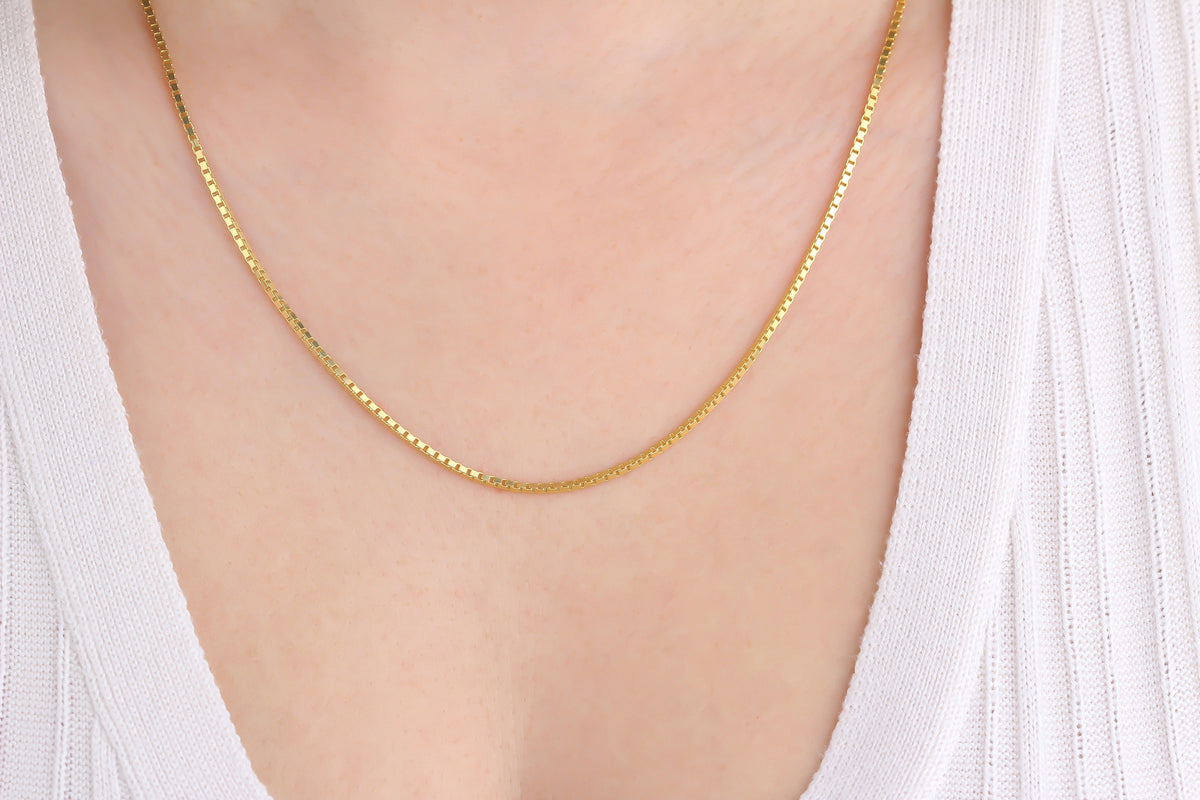 925k Sterling Silver Cube Chain Necklace - alternate view 5
