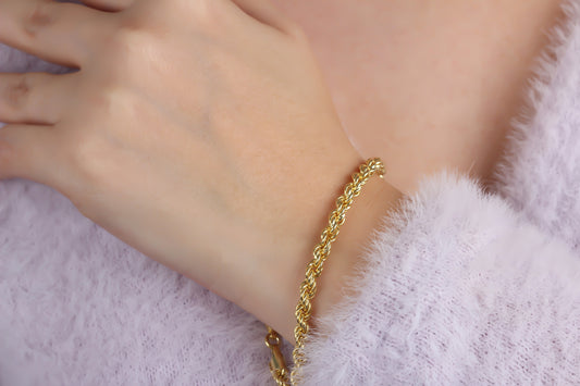 925k Sterling Silver Rope Twist Chain Bracelet - alternate view 2