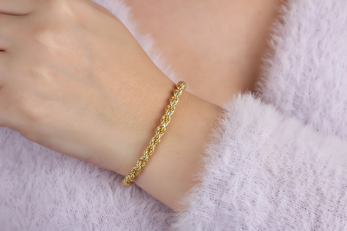 925k Sterling Silver Rope Twist Chain Bracelet - alternate view 4