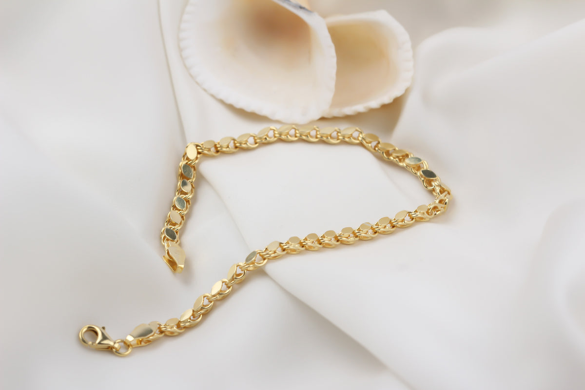 925k Sterling Silver Barley Scale Chain Bracelet - alternate view 4