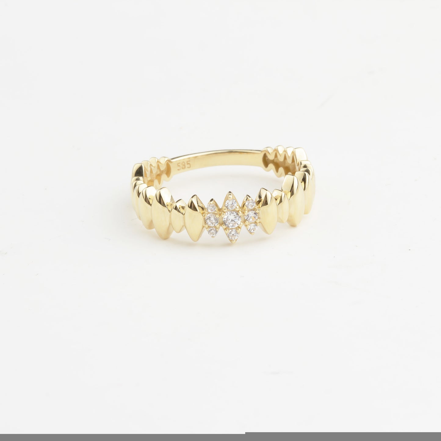 14k Solid Gold Stone-Set Marquise Ring - alternate view 6