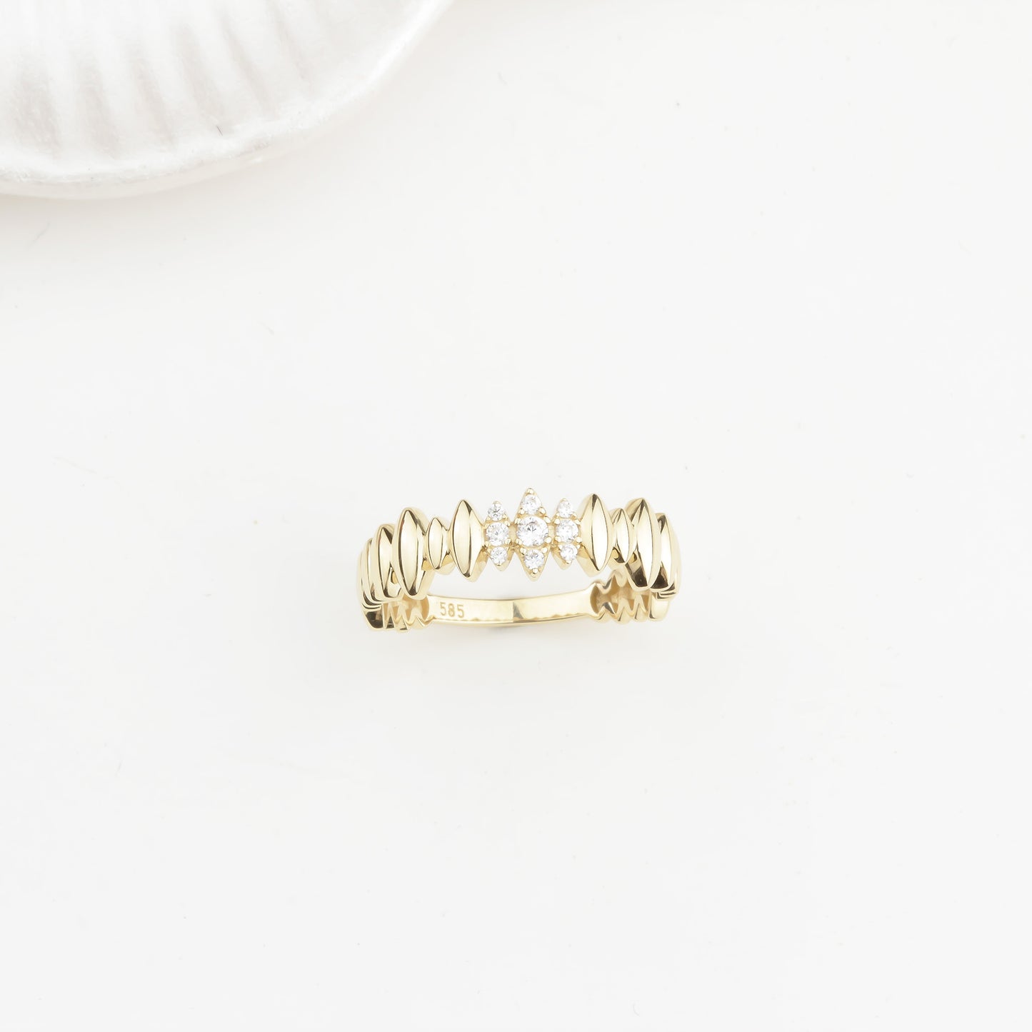 14k Solid Gold Stone-Set Marquise Ring - alternate view 7