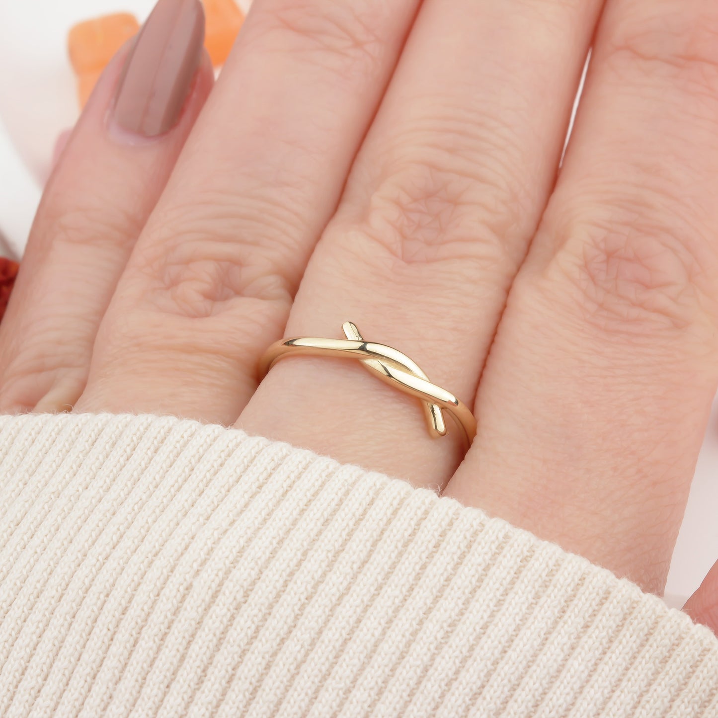 14k Solid Gold Knot Ring - alternate view 2