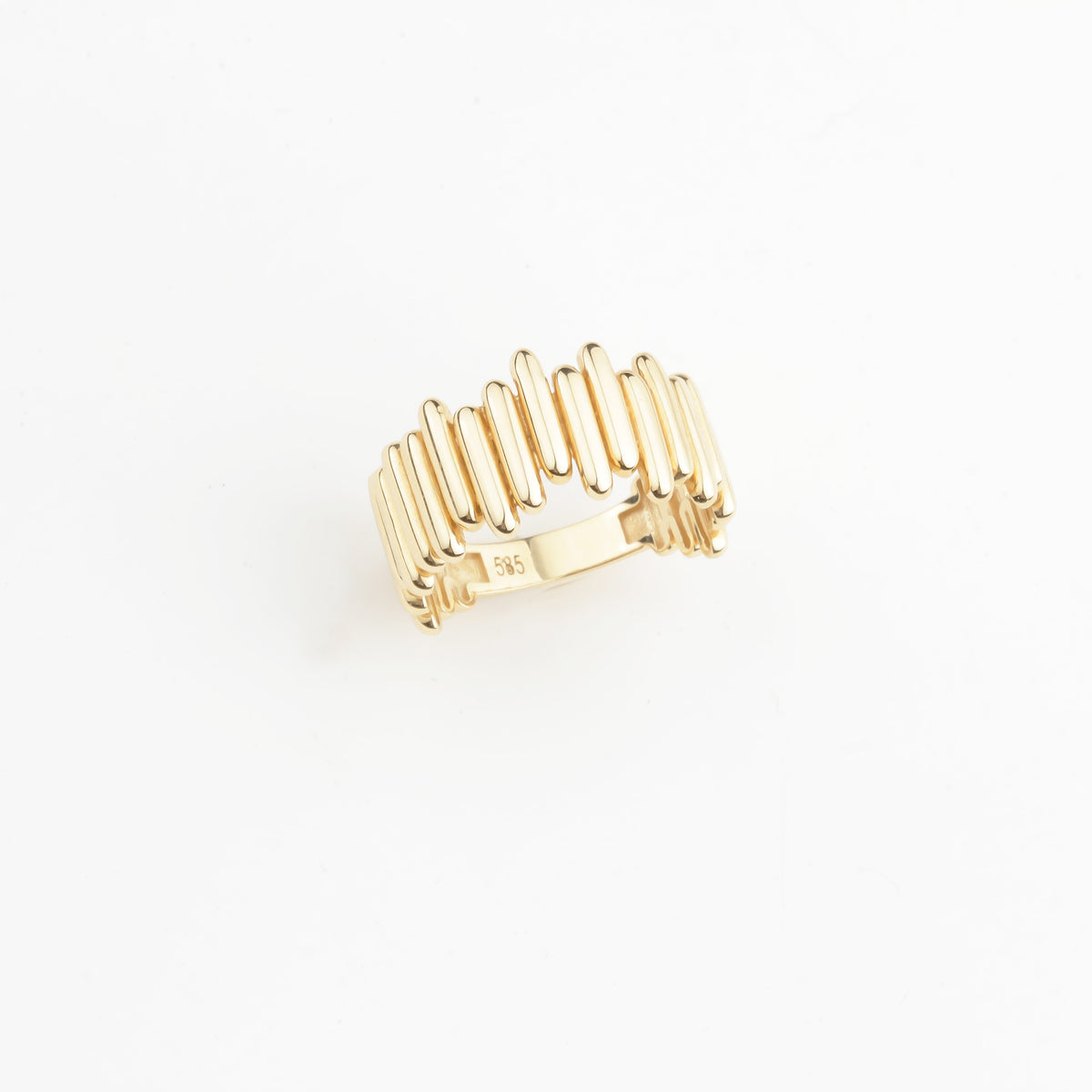 14k Solid Gold Asymmetrical Ring - alternate view 3