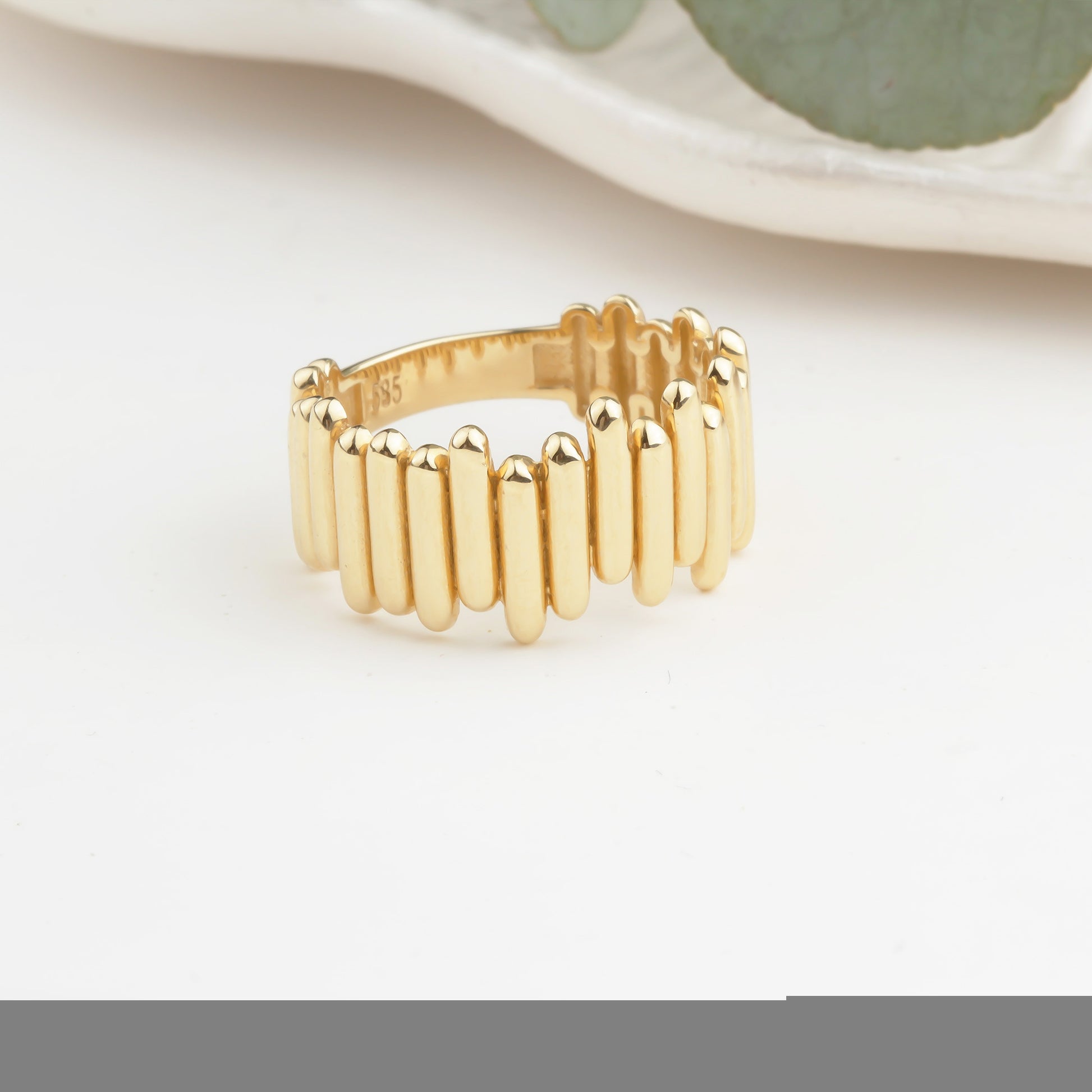 14k Solid Gold Asymmetrical Ring - alternate view 6