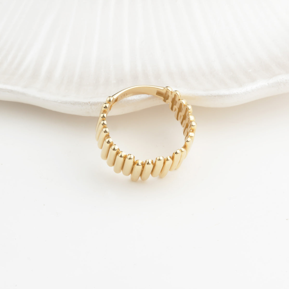 14k Solid Gold Asymmetrical Ring - alternate view 7