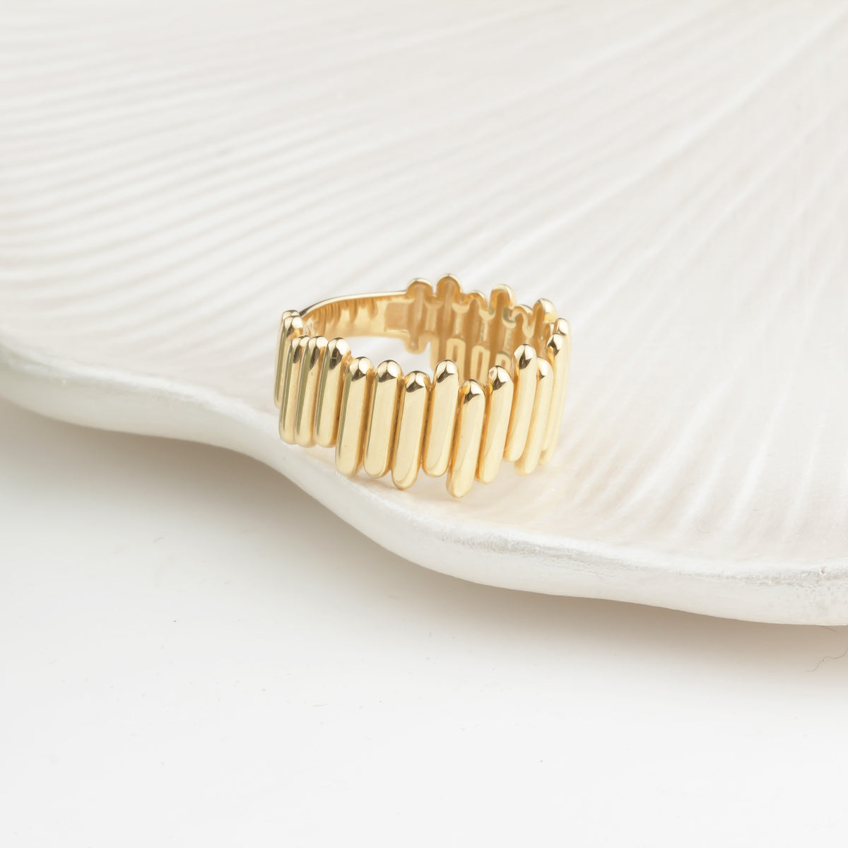 14k Solid Gold Asymmetrical Ring - alternate view 8