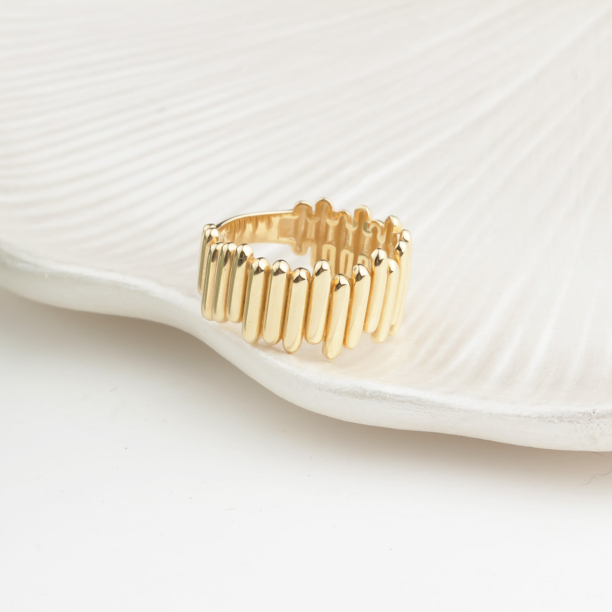 14k Solid Gold Asymmetrical Ring - alternate view 8