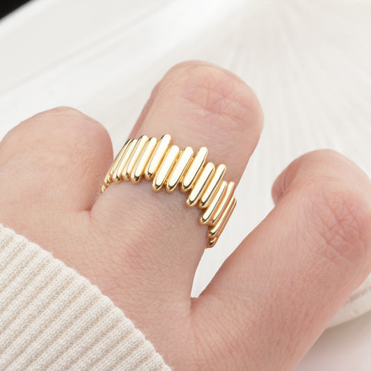 14k Solid Gold Asymmetrical Ring