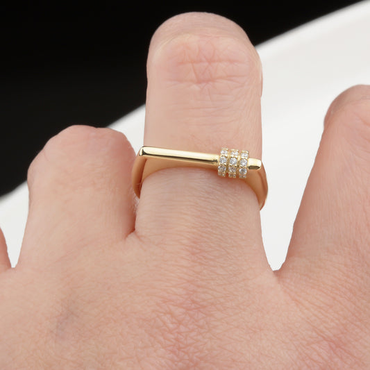 14k Solid Gold Stone-Set Ring - alternate view 2