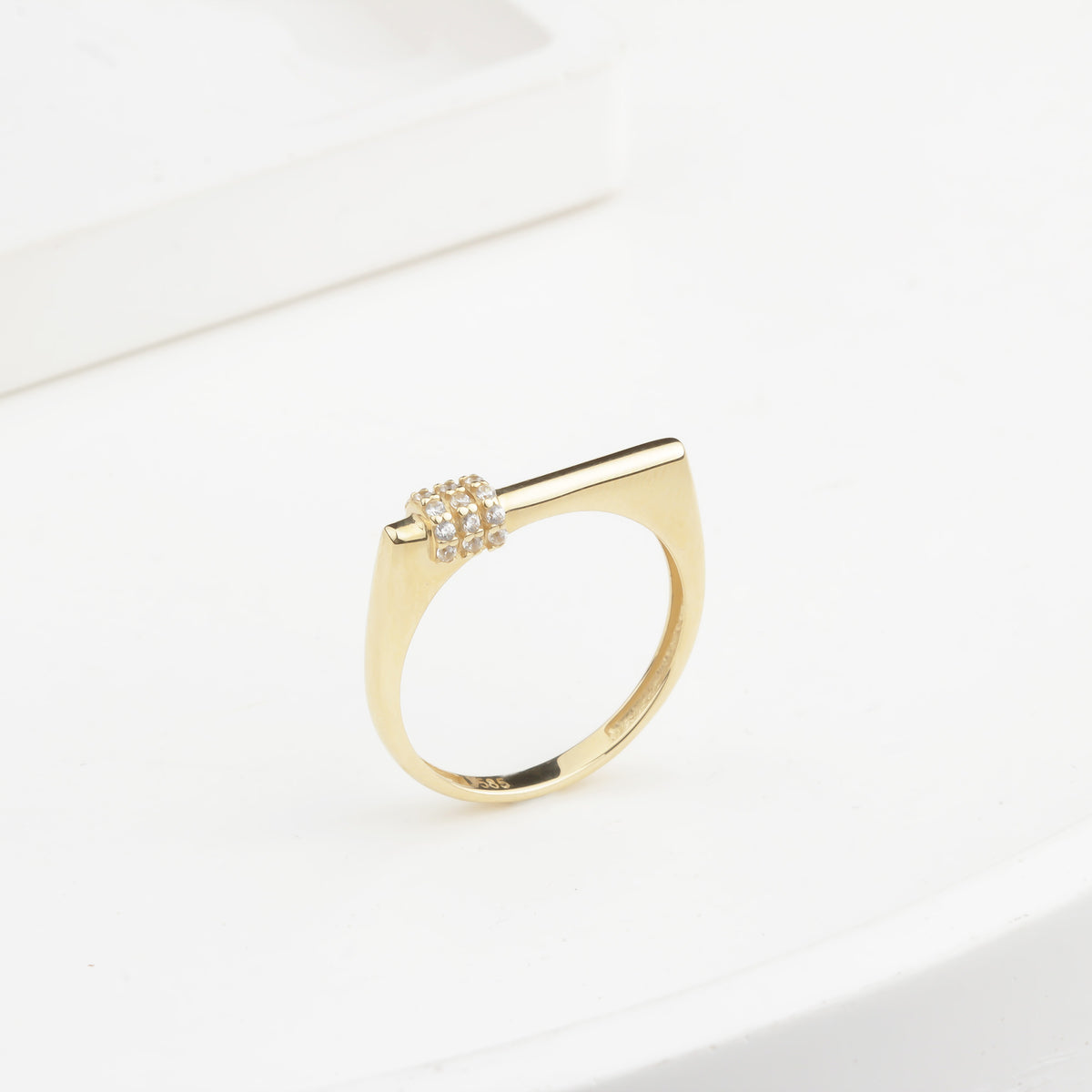 14k Solid Gold Stone-Set Ring - alternate view 4