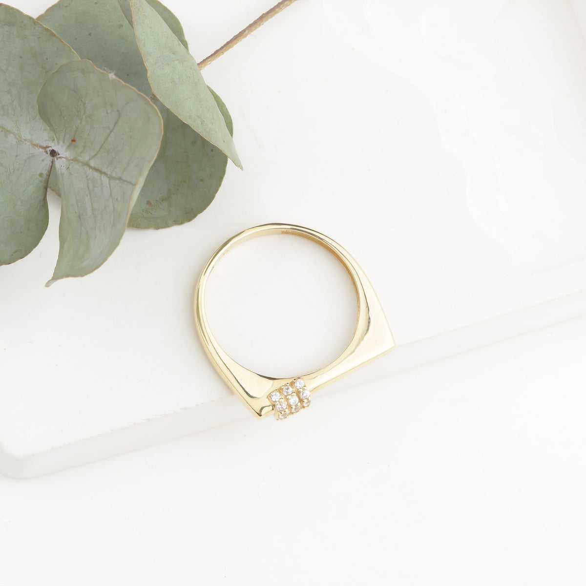 14k Solid Gold Stone-Set Ring - alternate view 6