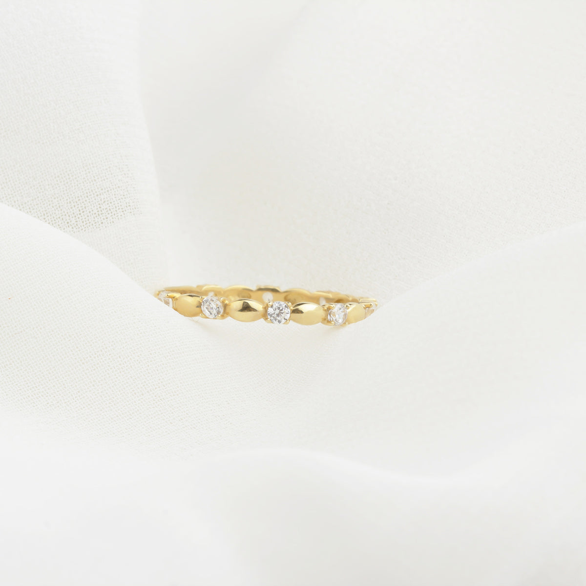 14k Solid Gold Stone-Set Ring - alternate view 6