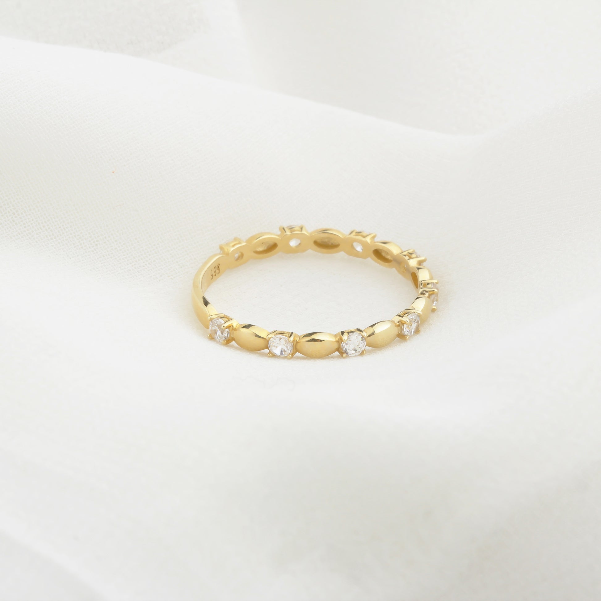 14k Solid Gold Stone-Set Ring - alternate view 7