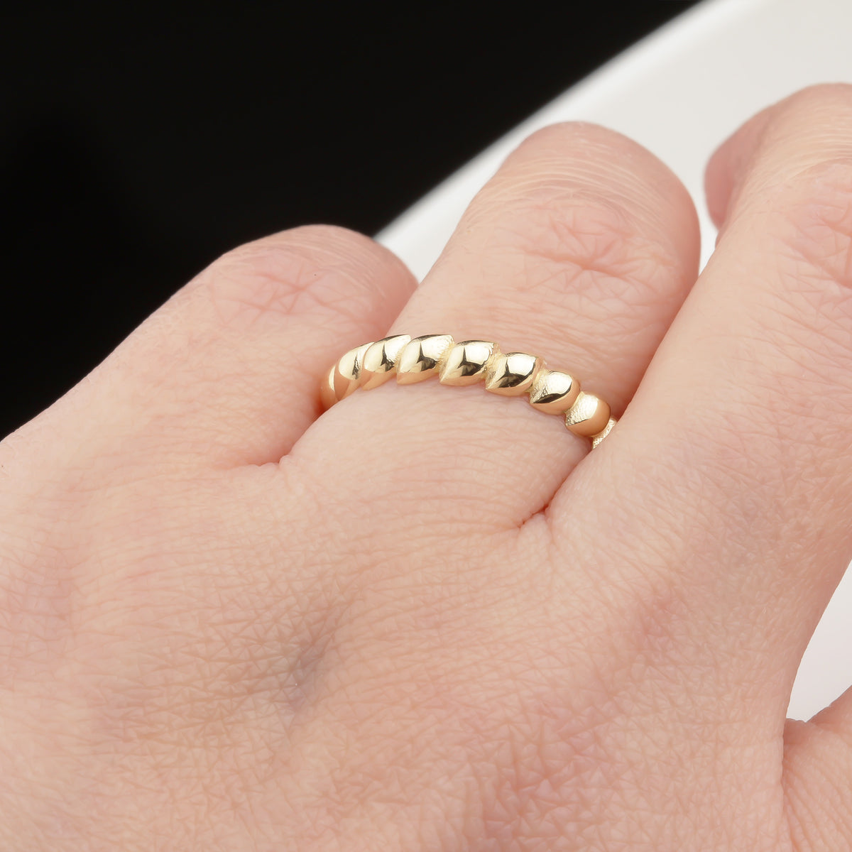 14k Solid Gold Twisted Ring - alternate view 2