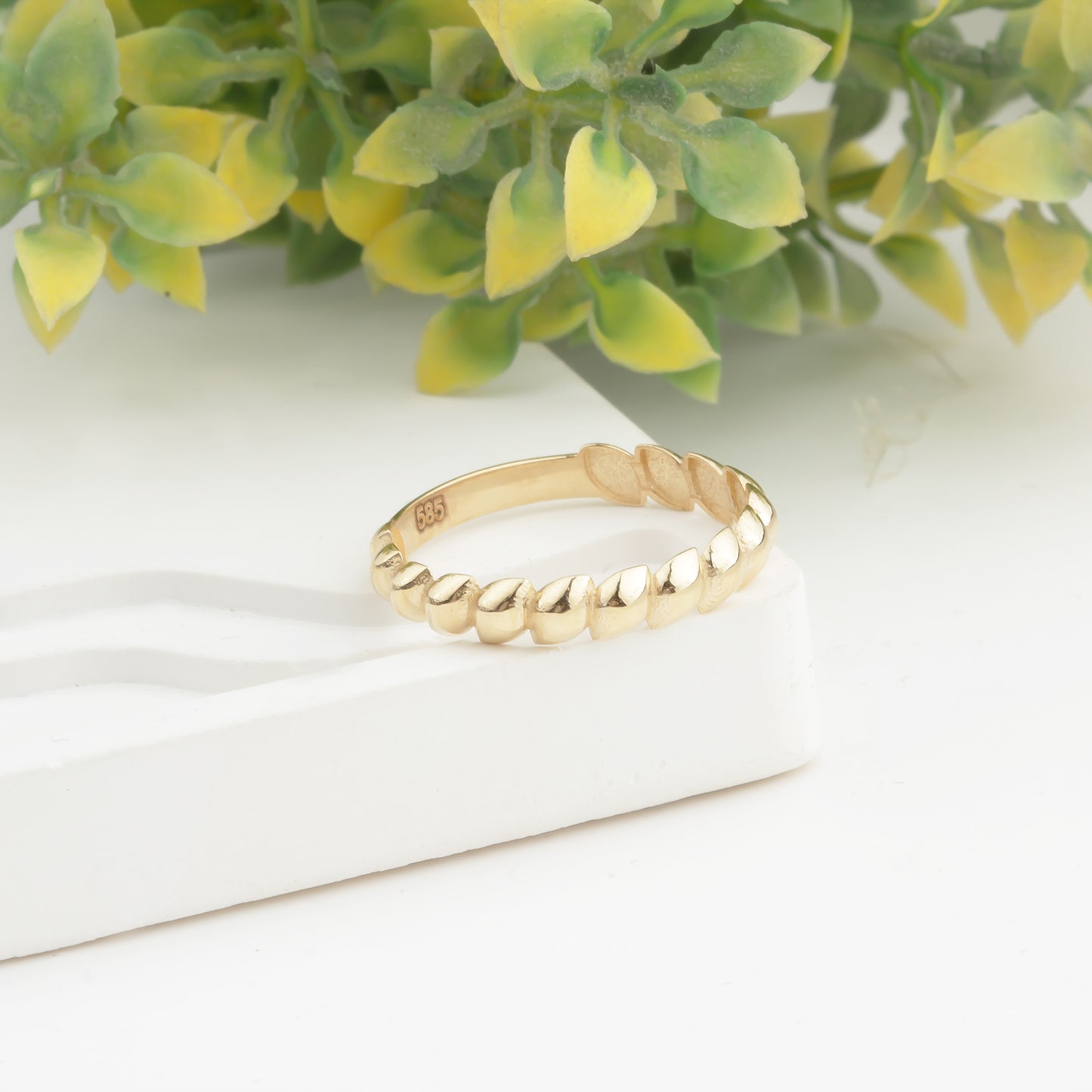 14k Solid Gold Twisted Ring - alternate view 3