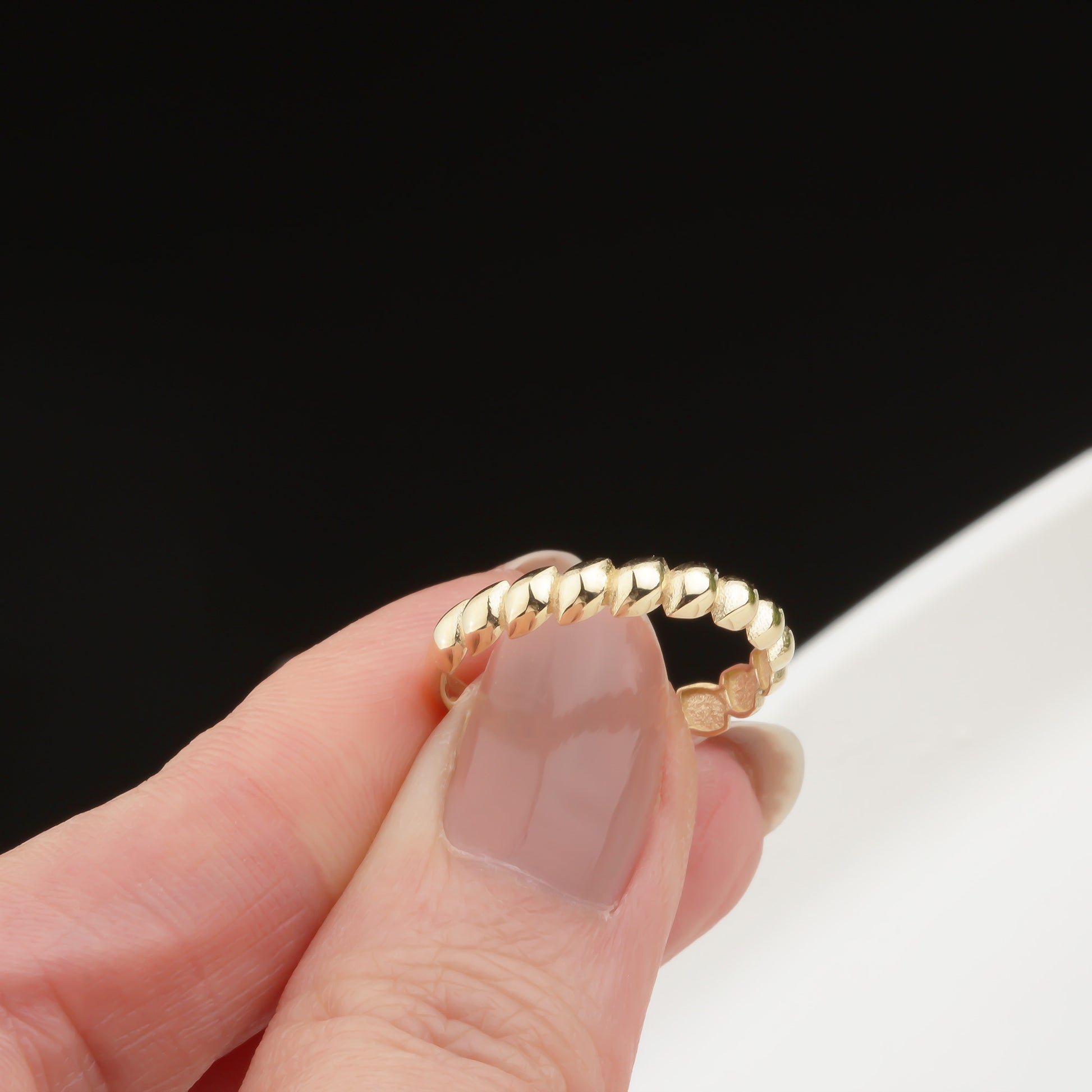 14k Solid Gold Twisted Ring - alternate view 4
