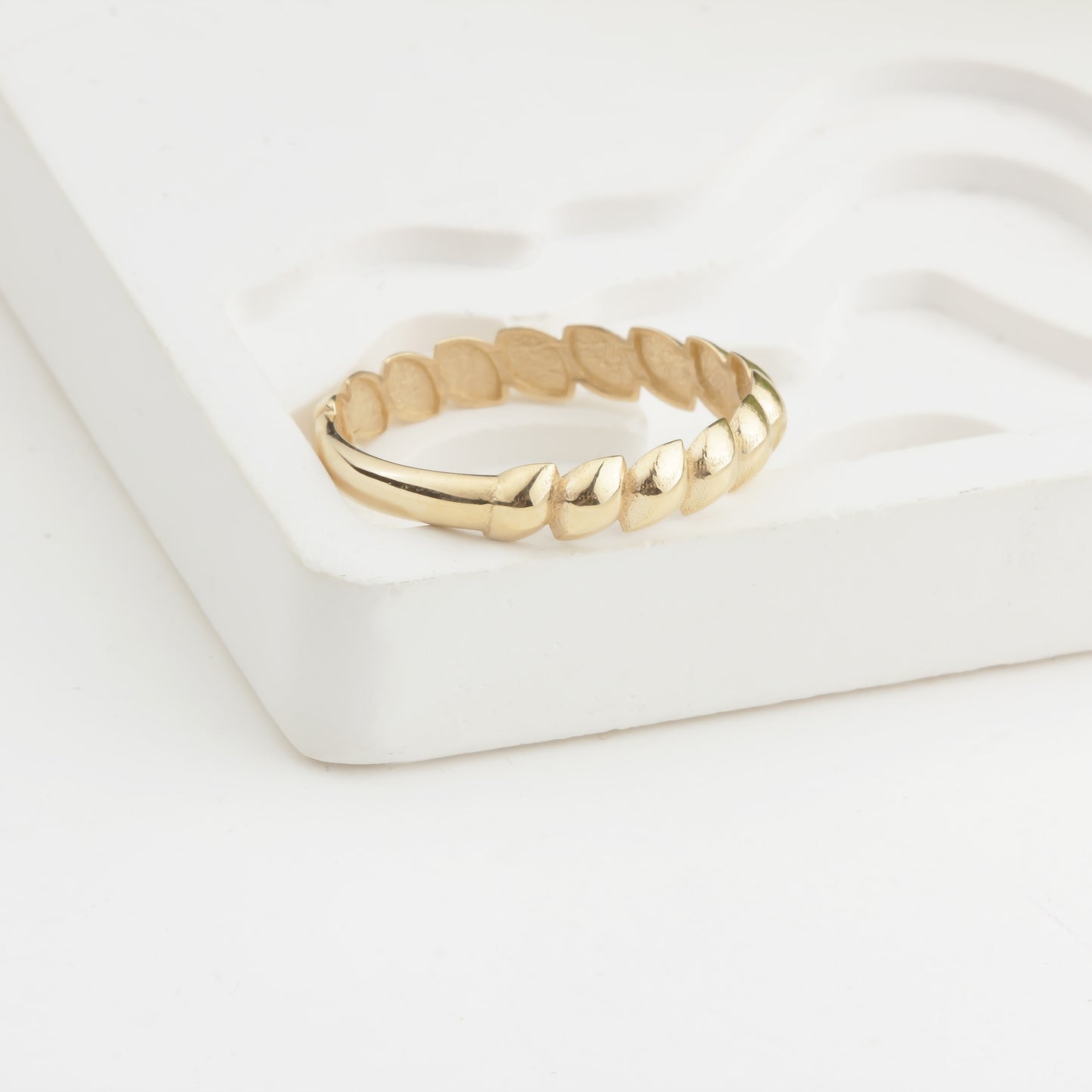 14k Solid Gold Twisted Ring - alternate view 5