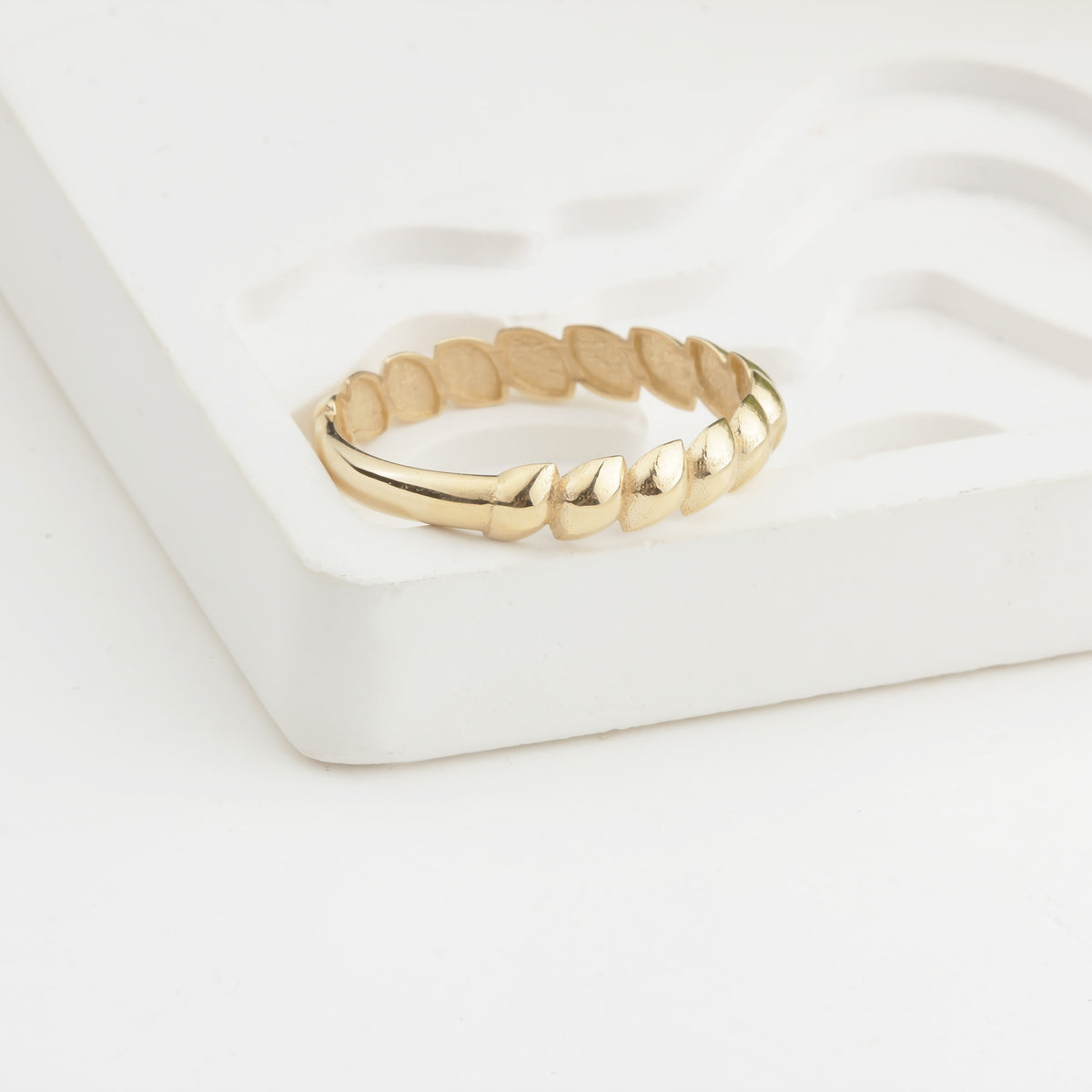 14k Solid Gold Twisted Ring - alternate view 5