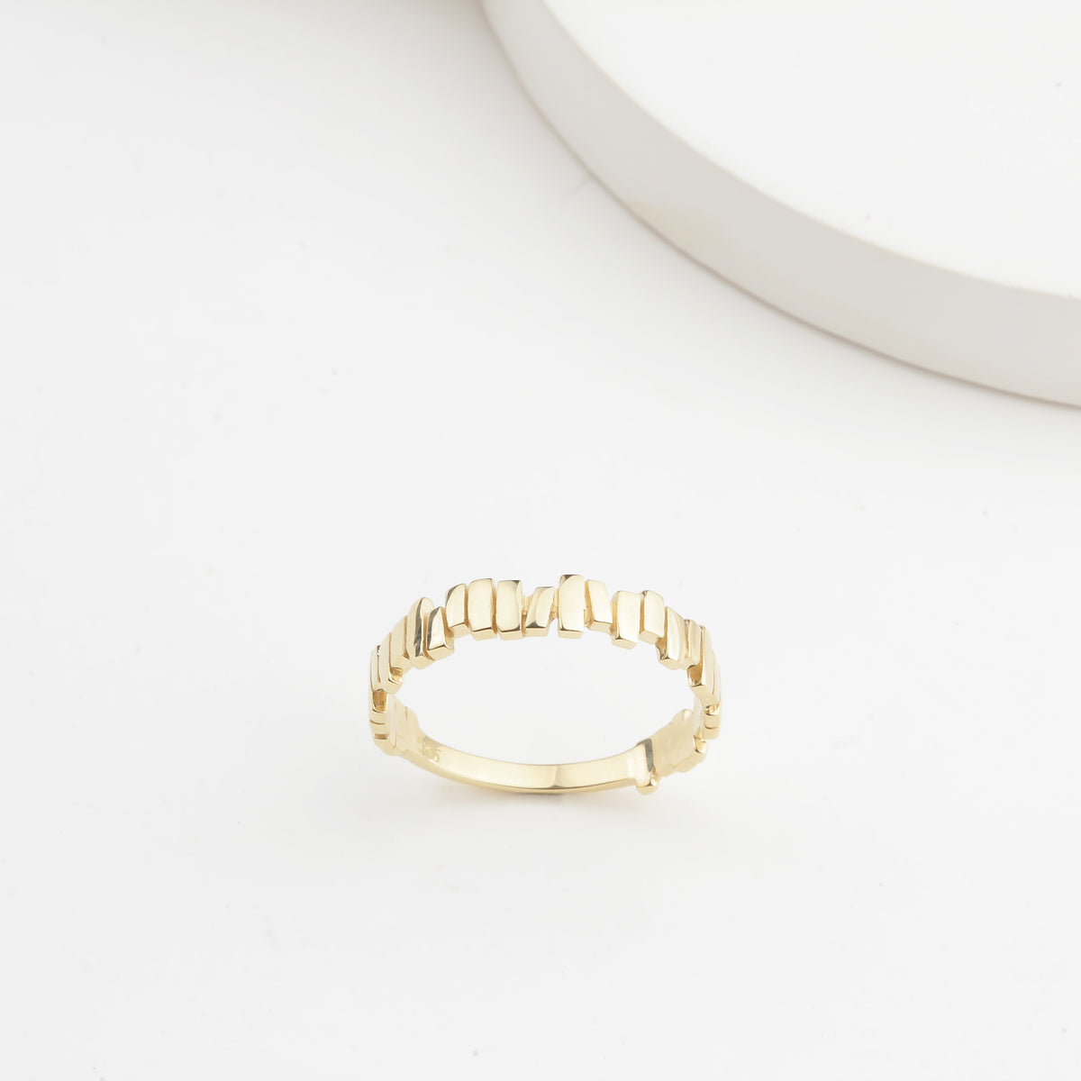 14k Solid Gold Asymmetrical Ring - alternate view 3