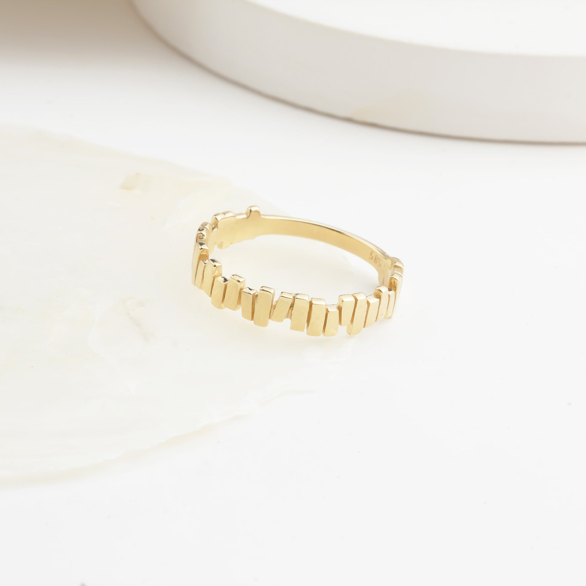14k Solid Gold Asymmetrical Ring - alternate view 4