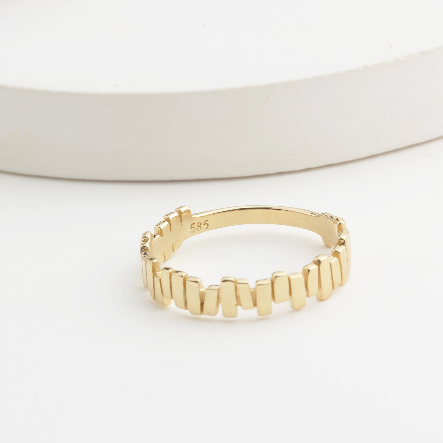 14k Solid Gold Asymmetrical Ring