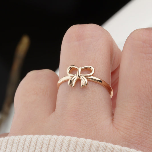 14k Solid Gold Bow Ring - alternate view 2