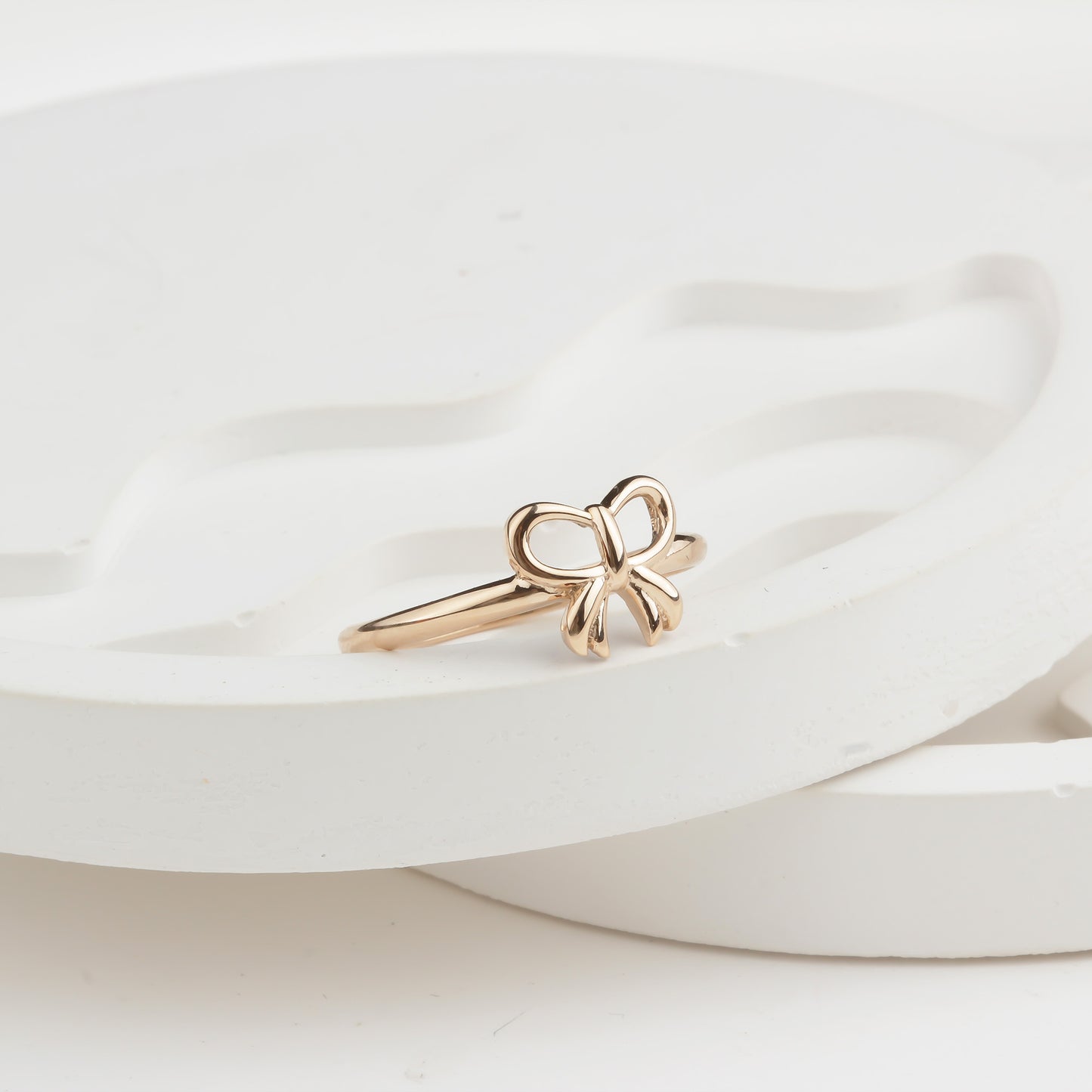 14k Solid Gold Bow Ring - alternate view 3