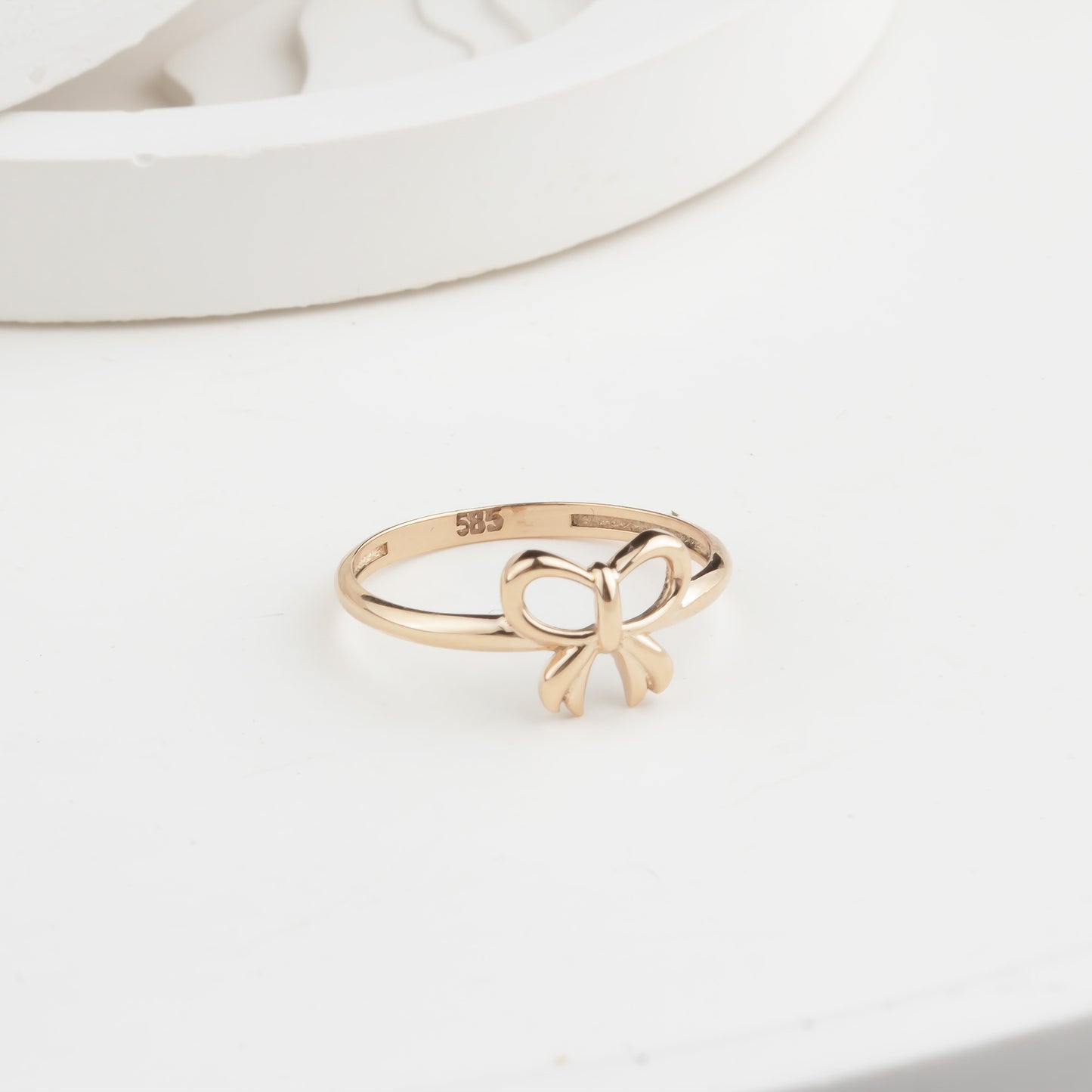 14k Solid Gold Bow Ring - alternate view 4