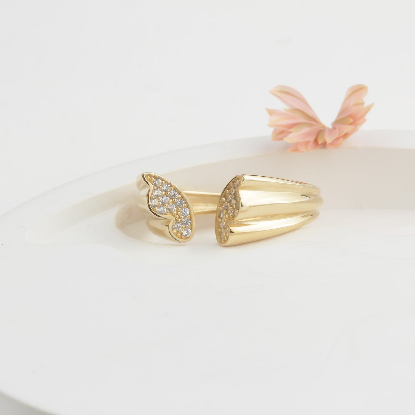 14k Solid Gold Butterfly Ring - alternate view 2