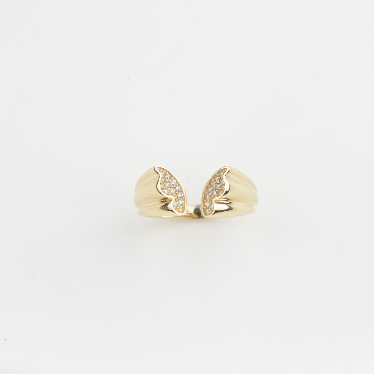 14k Solid Gold Butterfly Ring - alternate view 4