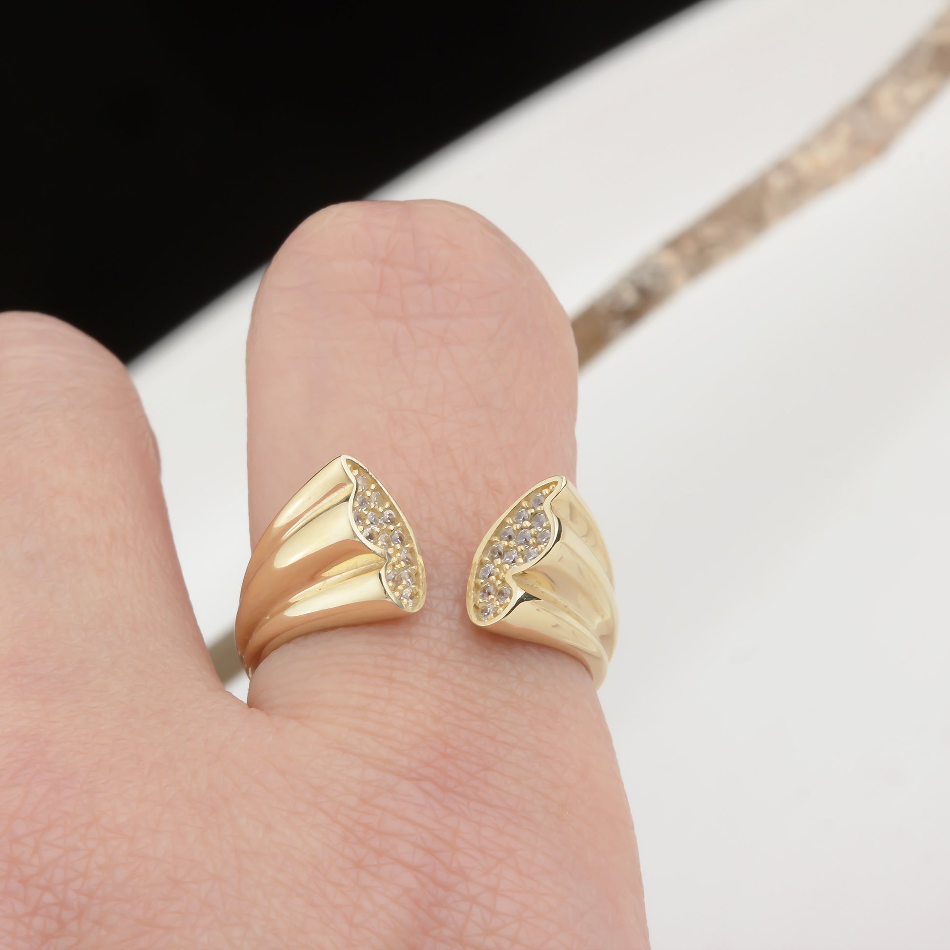 14k Solid Gold Butterfly Ring - alternate view 5