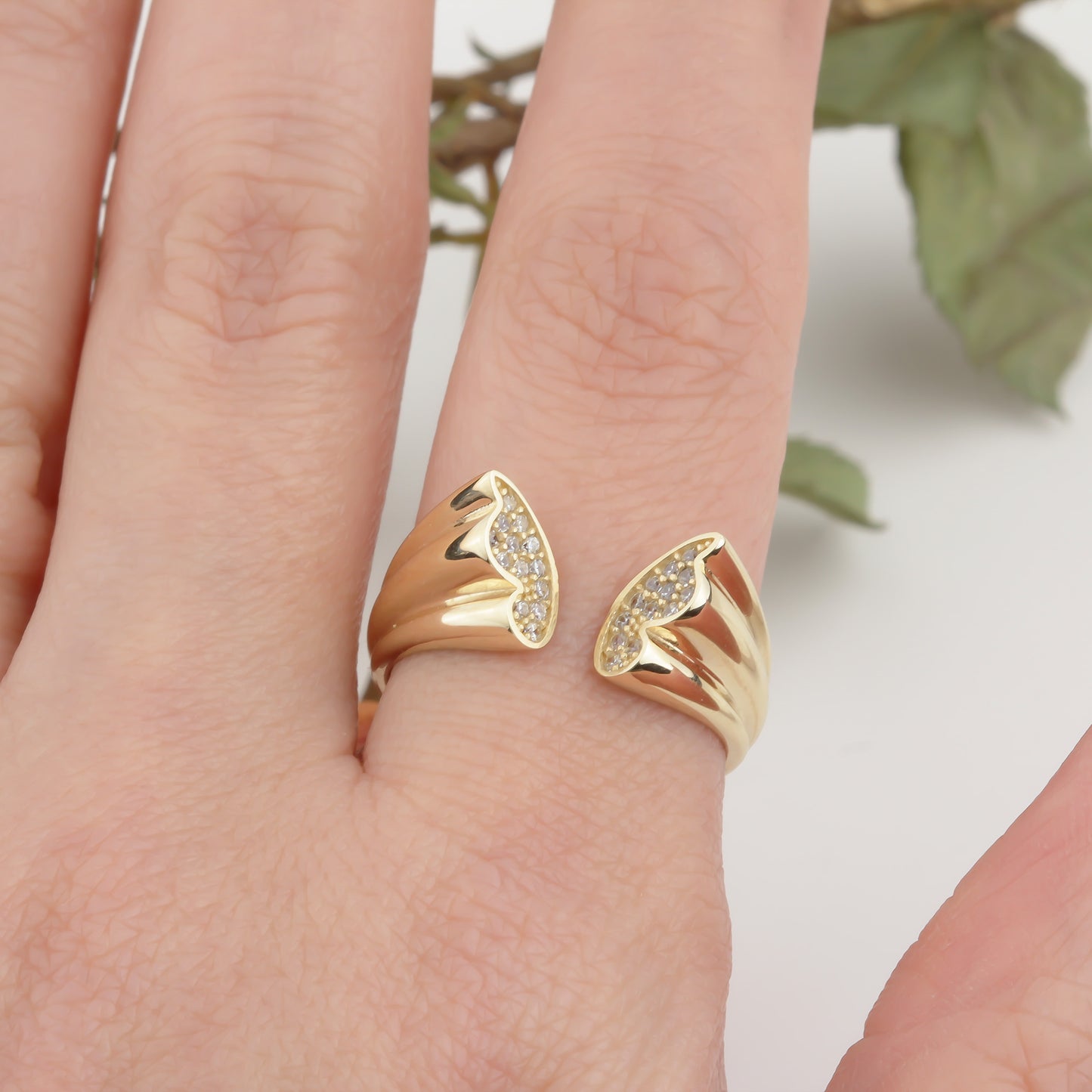 14k Solid Gold Butterfly Ring - alternate view 6